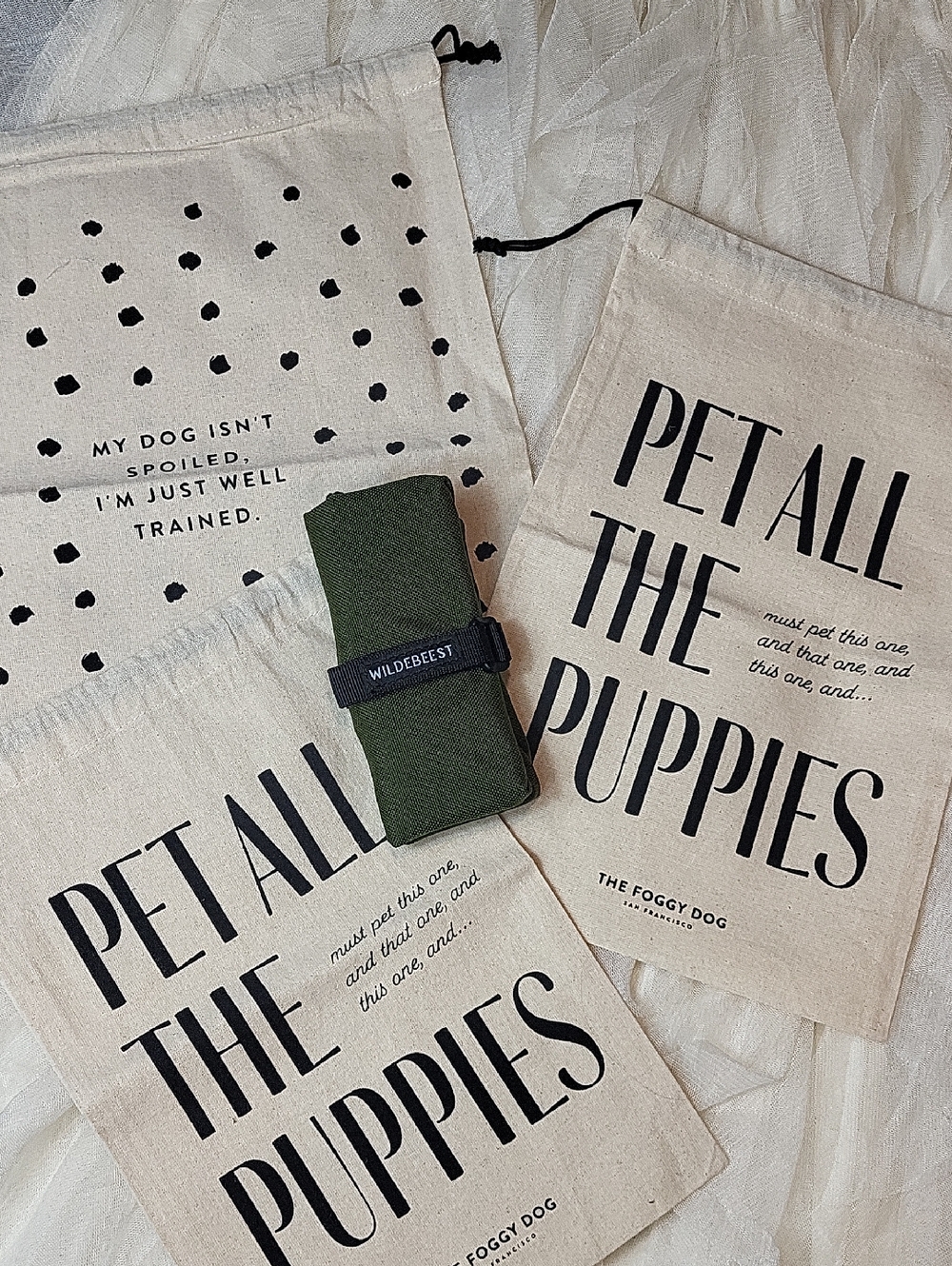The Foggy Dog gift bags (3) and new travel foldable cup‎